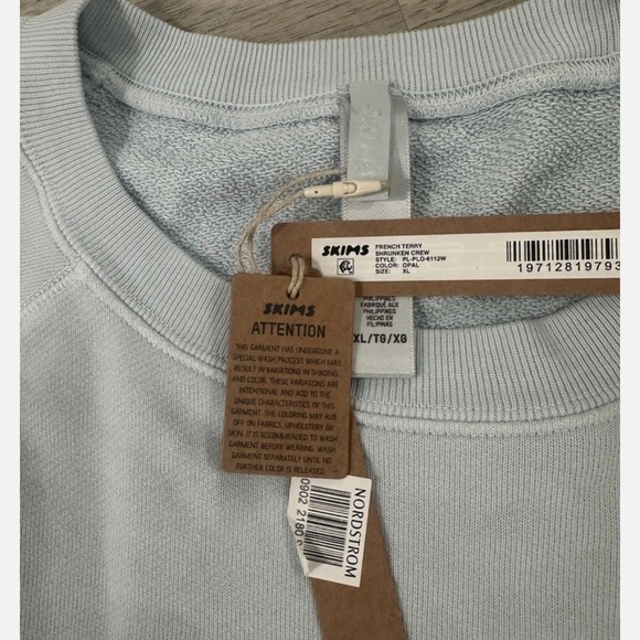 SKIMS French Terry Opal Crewneck Sweatshirt. Size XL - Picture 2 of 4
